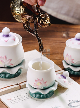 陶瓷莲花香炉家用室内佛堂上香供奉供佛小线香炉佛前佛具用品大全