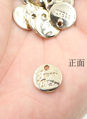 diy不掉色小吊牌金属手工头饰品