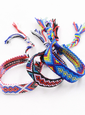 简约抽拉款松紧调节五彩绳