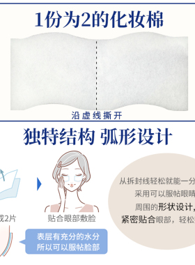 日本尤妮佳unicharm1/2省水湿敷专用化妆棉脸部卸妆易吸收化妆棉