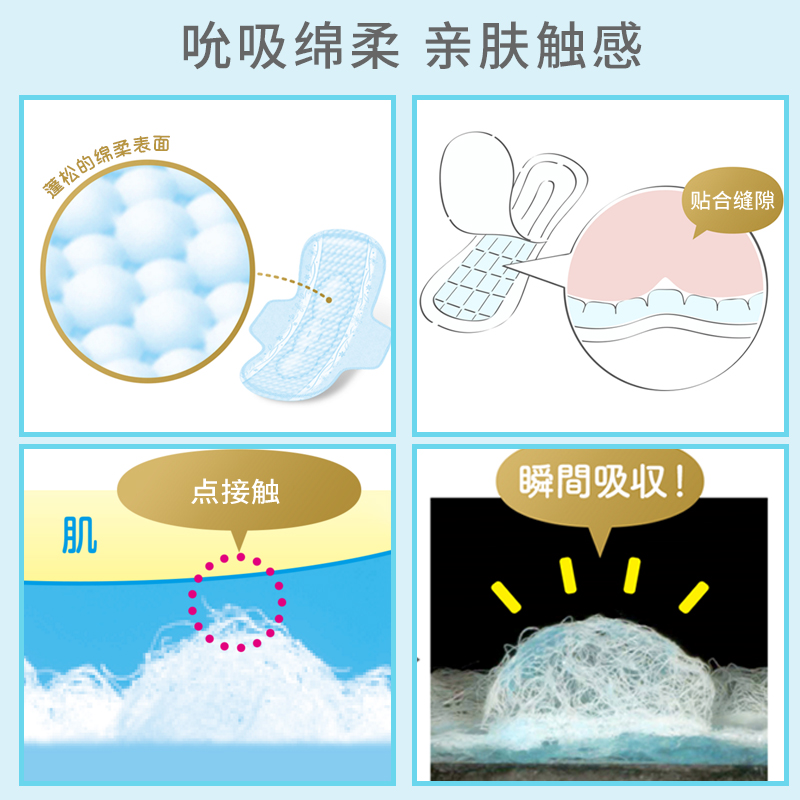 日本进口花王乐而雅姨妈卫生巾素肌瞬吸棉柔触感日用17cm32片透气