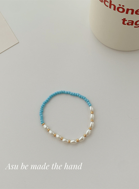 【满25包邮】甜美串珠手链彩色手串闺蜜手饰女2024年新款