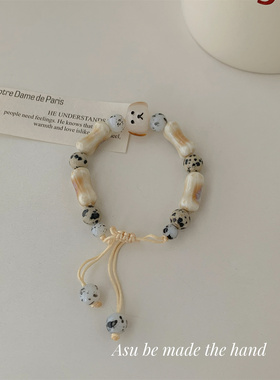 Asu原创自制~彩色串珠手链女