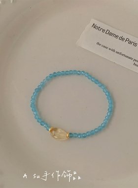 蓝色串珠手链女2026春夏