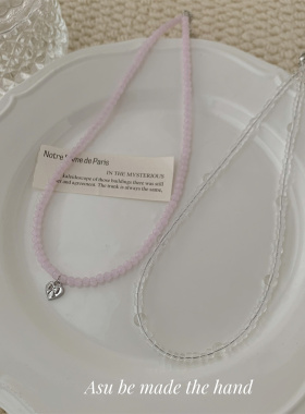 多层叠戴爱心吊坠颈链