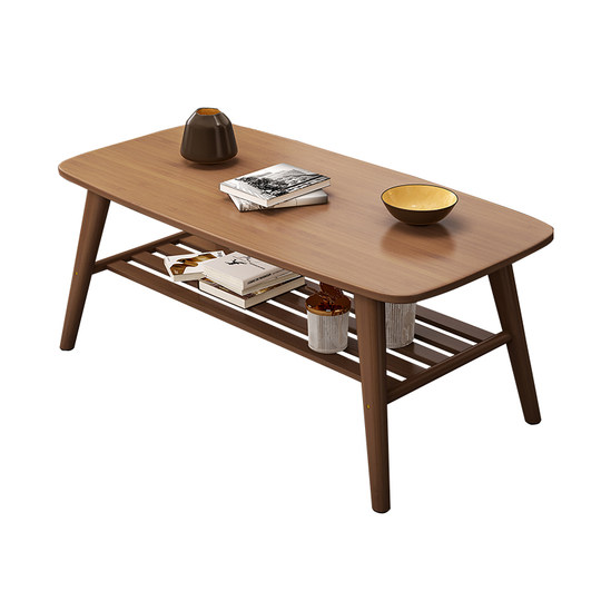 Mesa de centro sencilla para sala de estar, mesa nórdica moderna de madera maciza