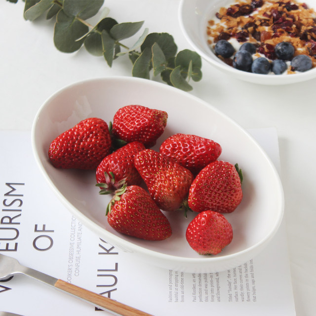 8-inch ceramic oval fruit salad ceramic tray