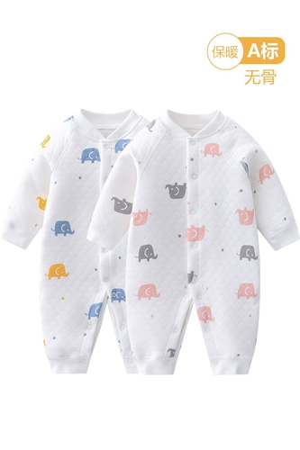 Детский демисезонный комплект, стеганый удерживающий тепло комбинезон для новорожденных, детское осеннее боди, увеличенная толщина