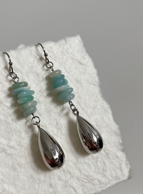 尾生之信 | 原创设计天河石百搭简约气质日常防敏耳环耳夹女