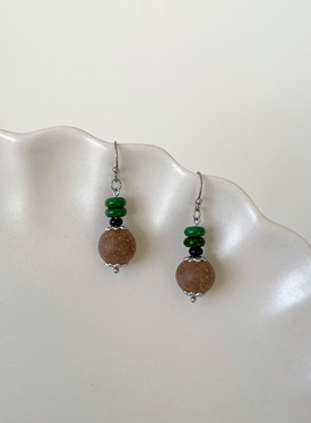 微瑕特价 | 原创设计纯手工中药合香珠复古百搭简约气质耳环耳夹