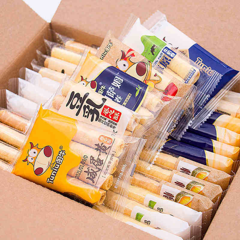 图牛卷心酥阿萨姆奶茶蛋卷酥夹心独立小包装咸蛋黄三明治豆乳零食,淘宝优惠券,粉丝福利购,淘宝优惠卷