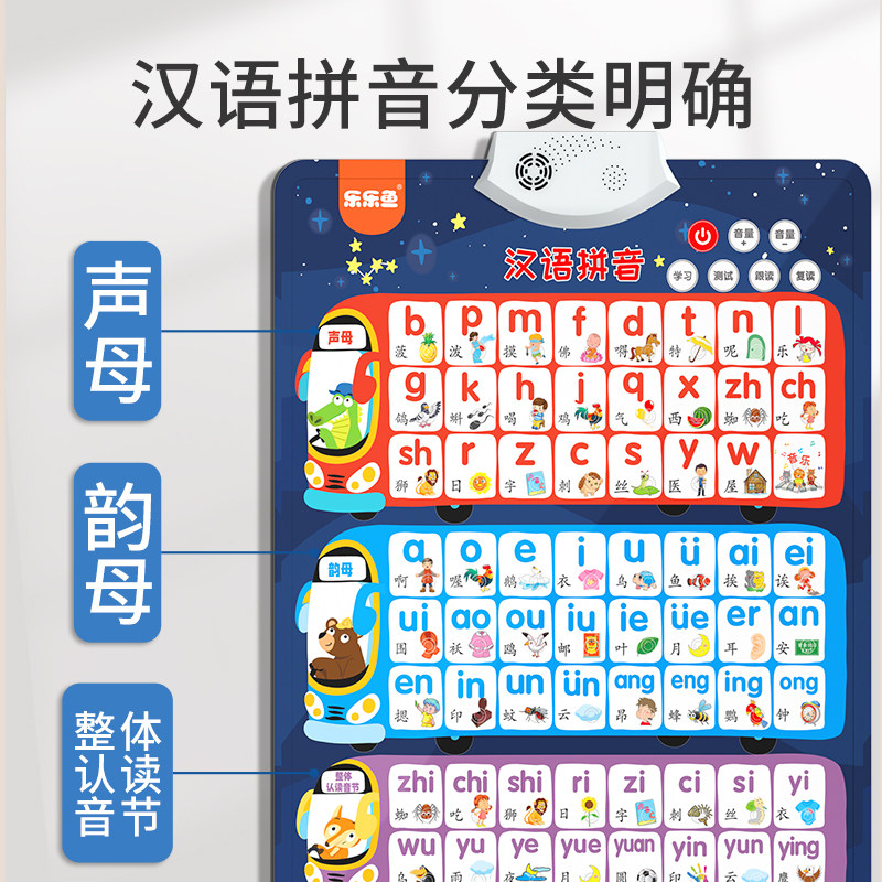 汉语拼音字母表墙贴拼读训练学习神器全新早教有声挂图幼小衔接