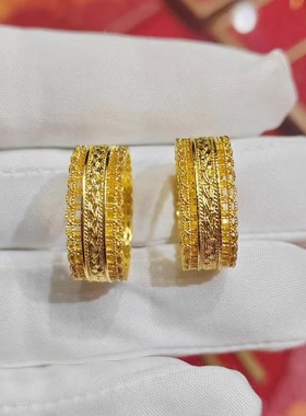 黄金包银腰缠万贯戒指指环不掉色