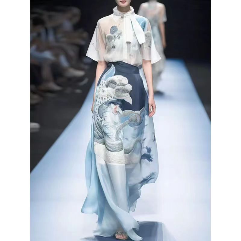 迷人堂新中式国风汉元素套装女装宋制改良汉服马面裙日常夏季薄款 - 图1