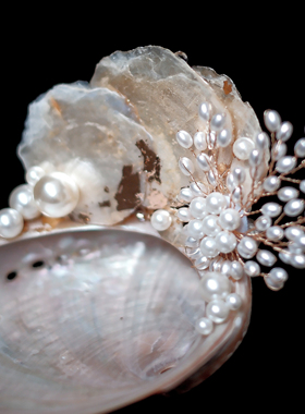 法式贝壳白玉串珠托盘