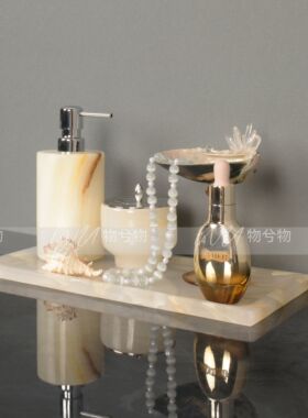 现代轻奢大理石贝壳摆件