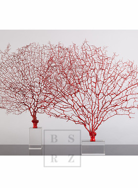 轻奢新中式金红珊瑚海铁树海螺