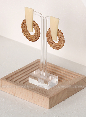 侘寂风样板房卫浴摆件洞石托盘