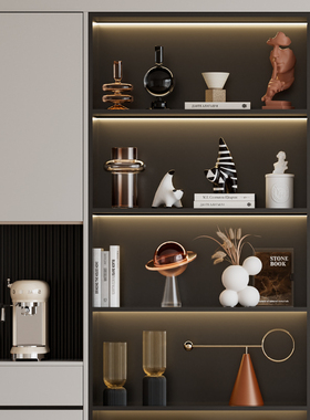 现代轻奢客厅电视柜酒柜摆件