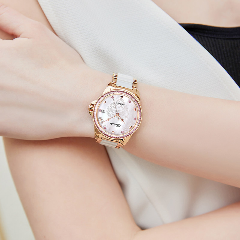 女款女士手表卡罗莱正品陶瓷机械表 vordo国产腕表