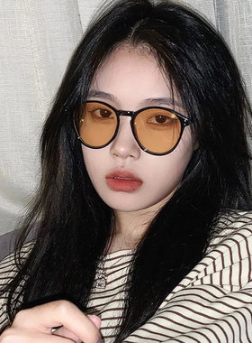 防紫外线圆框女款墨镜