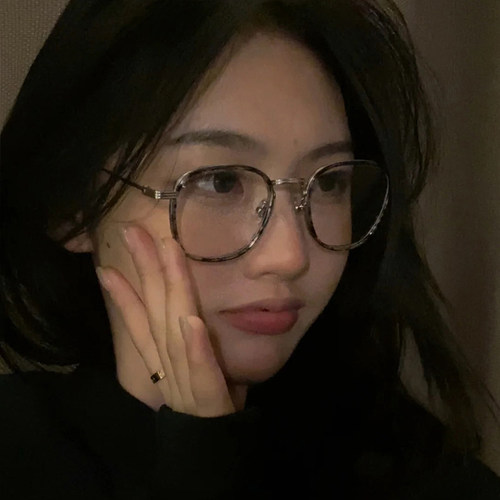 玳瑁眼镜框女小框ins风小脸素颜网红豹纹高度近视眼镜可配有度数 - 图0