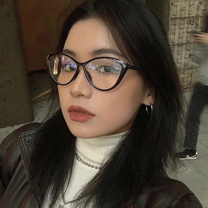 猫眼女素颜神器可配近视网红眼镜框 铭戴眼镜防蓝光镜