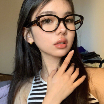 Black frame glasses female vegan god-ware net red anti-blue light radiation glasses fit myopia thick frame flatlight mirror big frame slim fit