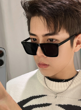 防紫外线方形酷炫墨镜男