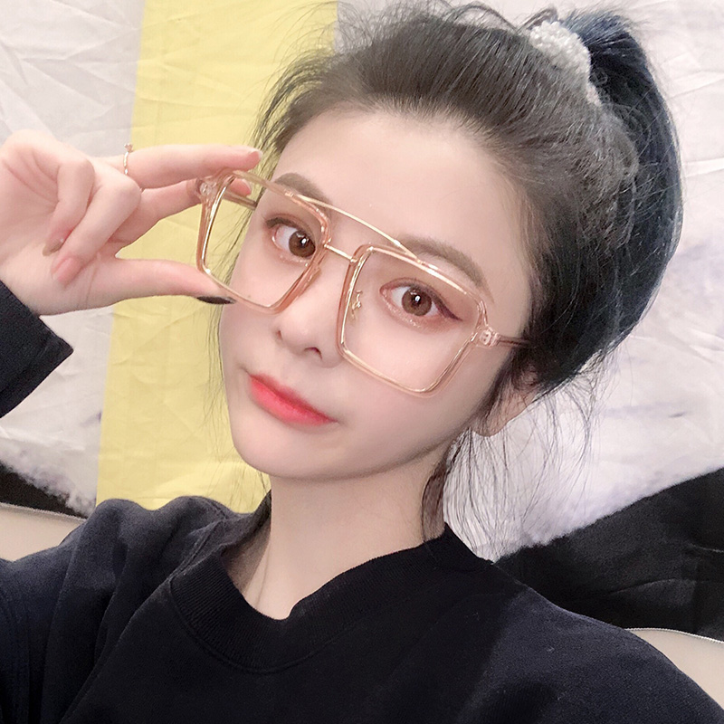 麦萌旗舰店金丝大框眼镜女韩版潮素颜神器近视眼睛框镜架男明星同款圆脸显瘦1