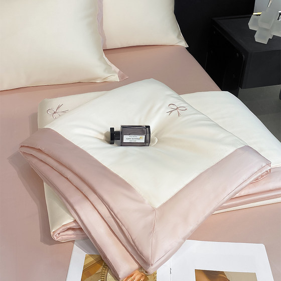 Cooling summer quilt four-piece set plus pillow core six-piece summer ice silk summer cooling quilt air-conditioned thin quilt complete set