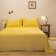 Plush four-piece set, double-sided velvet, warm yellow quilt cover, simple coral velvet plus velvet, winter sheets, winter style velvet