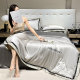 Summer light luxury embroidered washed ice silk summer cool quilt set of four high-end double-sided silky air-conditioned quilts machine washable