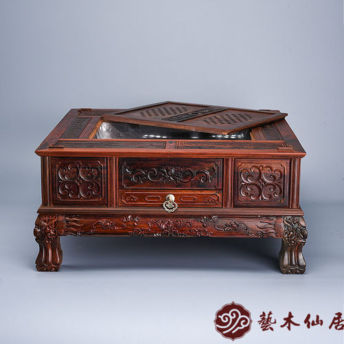 红木大红酸枝 三用棋盘象棋围棋盘 家具茶盘套装 中国象棋桌组合 - 图2