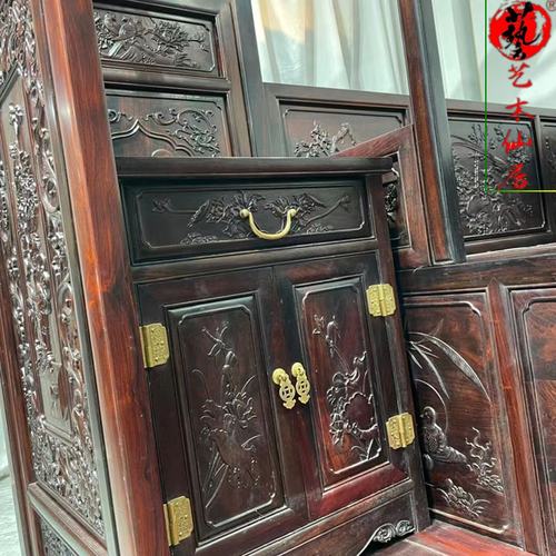 大红酸枝拔步床踏步床明清仿古架子床千工拔步床古典实木月洞床 - 图2