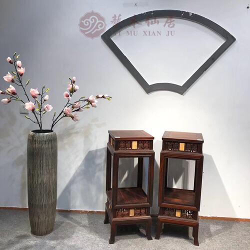 红木古典家具大红酸枝花架花几花盆架明清实木交趾黄檀厂家直销 - 图0