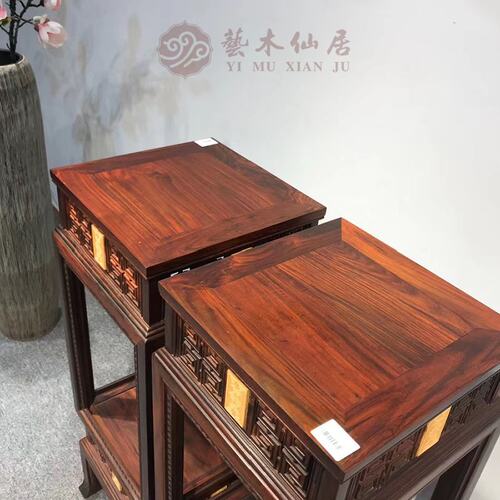 红木古典家具大红酸枝花架花几花盆架明清实木交趾黄檀厂家直销 - 图1