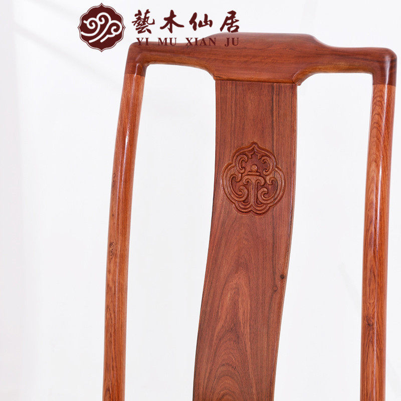 红木家具缅甸花梨木餐椅实木靠背椅休闲椅大果紫檀中餐椅子官帽椅_虎窝淘