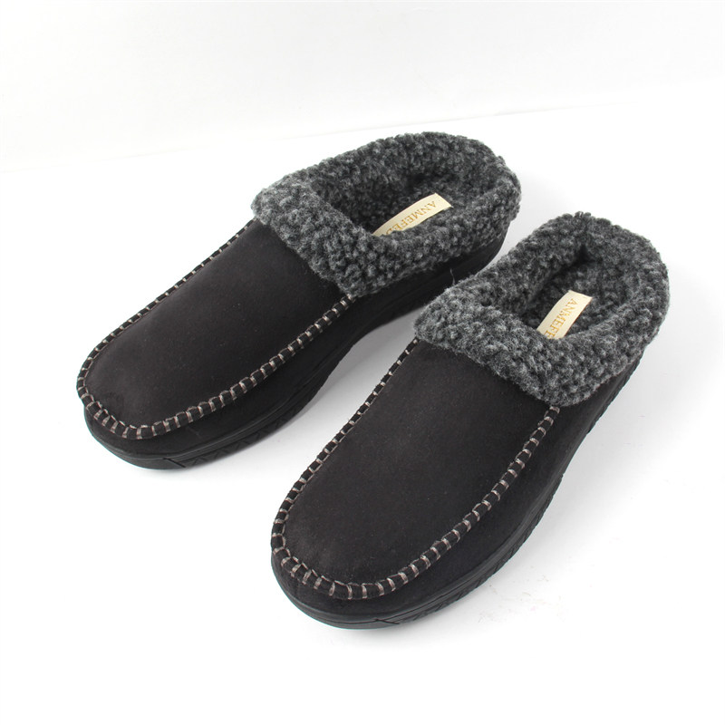 出口男士秋冬居家用大码麂皮绒棉拖鞋加绒款包头厚底简约时尚拖鞋,淘宝优惠券,粉丝福利购,淘宝优惠卷