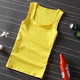 Men's vest cotton cotton sleeveless breathable summer tight elastic character sweat shirts -column camisole yellow sports base