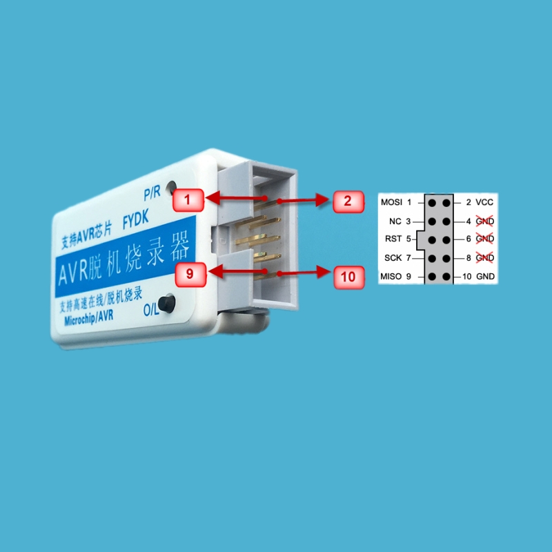 ATMEGA/ATTINY/AT90系列脱机烧录器AVR ISP离线/在线双功能下载器 - 图0