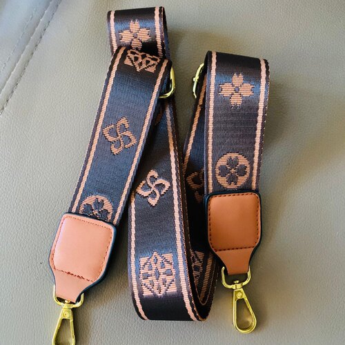 复古包带长款高档老花包带子斜挎单肩包带单肩斜挎自由调节 - 图0