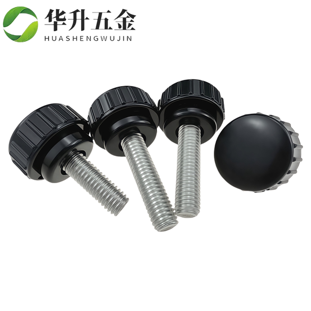 Round head hand-tight screw straight pattern adjustment handle plastic handle glue-covered knurled round knob m3m4m5m6m8