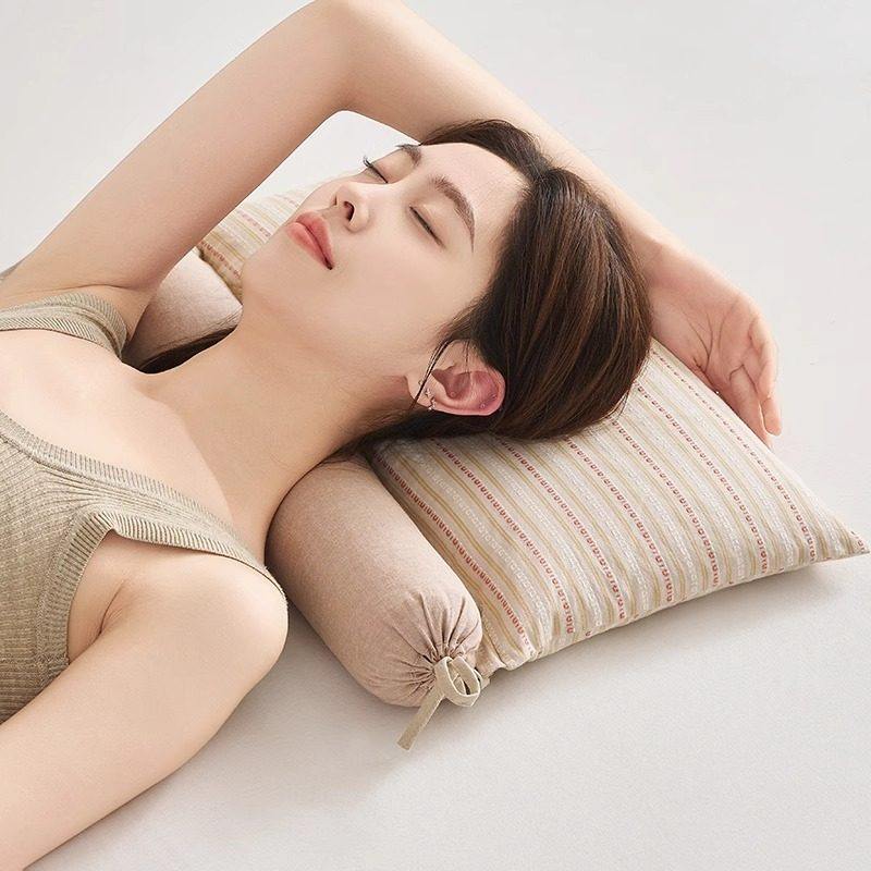 全棉荞麦壳牵引枕头成人颈椎病反弓变直助眠专用枕芯可拆卸圆柱枕,淘宝优惠券,粉丝福利购,淘宝优惠卷