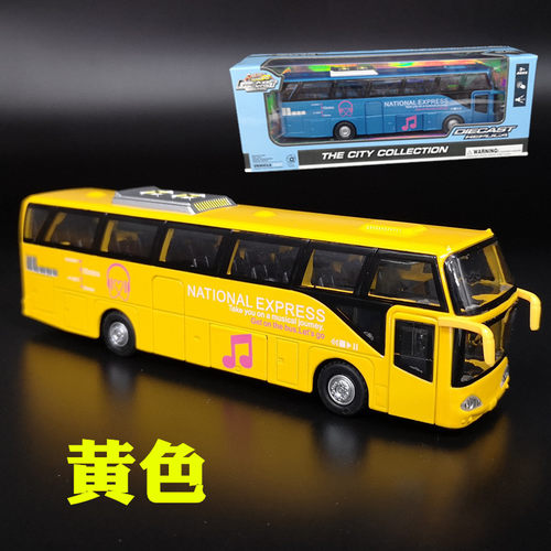 新品5开门合金双层巴士模型仿真旅游大巴车公交车客车儿童玩具车 - 图2