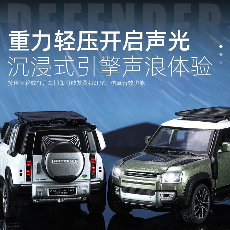 仿真1：32路虎卫士110合金汽车模型声光回力车载摆件儿童玩具车礼,淘宝优惠券,粉丝福利购,淘宝优惠卷