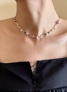 SOFTSERVE白米粒蚊子血串珠项链