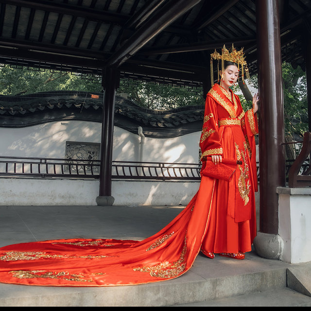 Ancient costume Hanfu tailing detachable wedding clothing for men and women