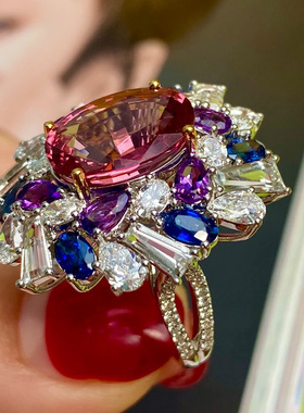 新品ins高级感精致戒指女宝石