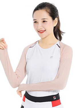 冰丝露指连肩袖运动颈部护手臂袖子防晒披肩时尚骑行手套户外护袖